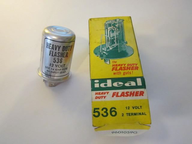 Vintage new - ideal parker heavy duty flasher # 536 -- 12 volt - 2 terminal