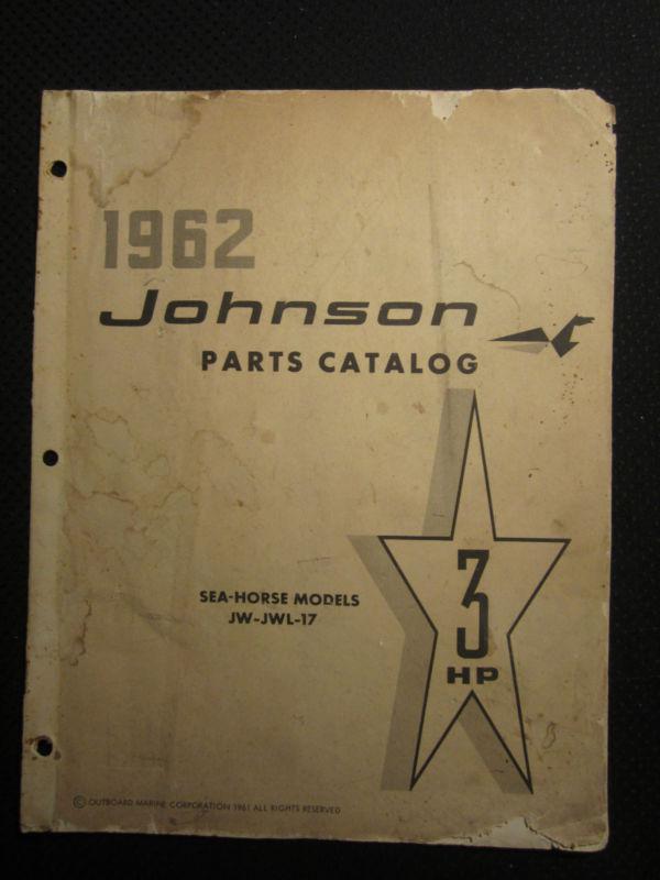 1962 johnson outboard motor 3 hp parts catalog manual sea horse jw jwl 17