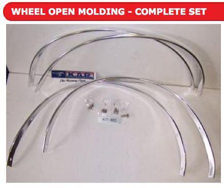 1970 mustang fastback  chrome wheel opening molding kit with hardware