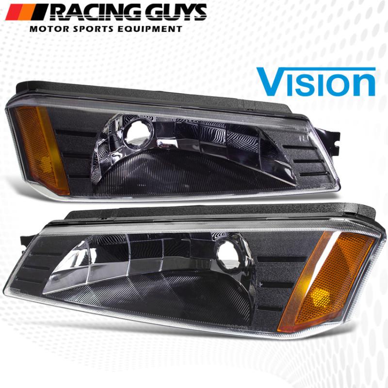 02-06 chevy avalanche 1500 2500 black side marker parking lights lamps amber l+r