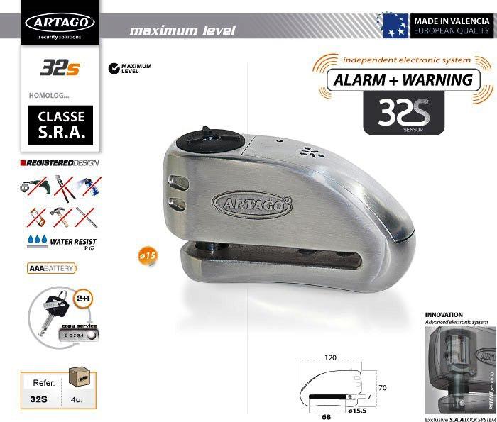 Artago motorcylce alarm disk lock 32s for ducati models