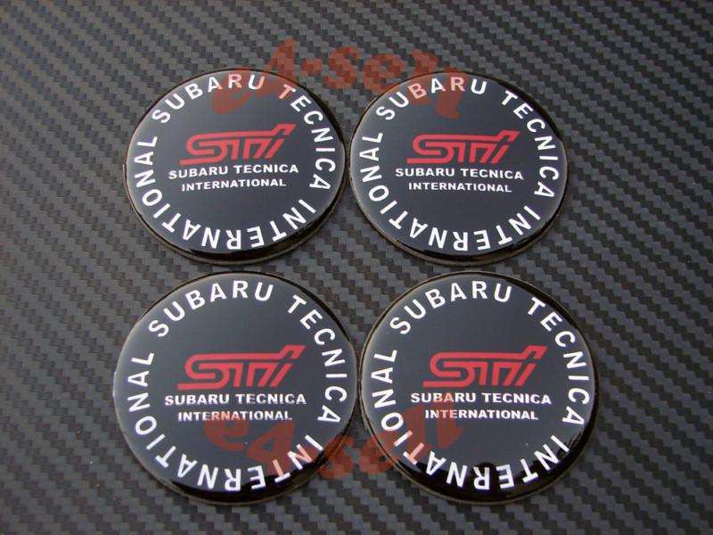 4 sti wheel center emblem badge sticker subaru wrx impreza legacy gt 2.375 in