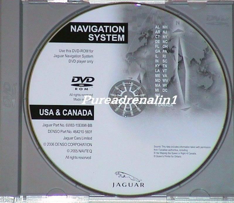 2007 2008 jaguar xk xkr navigation disc cd dvd east coast usa 6w83-10e898-bb oem