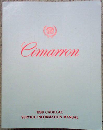 1988 cadillac cimarron service shop repair manual  