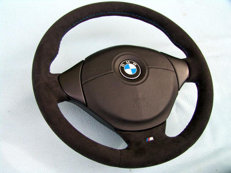 Bmw m technic sports steering wheel with airbag, e36 m3, new alcantara