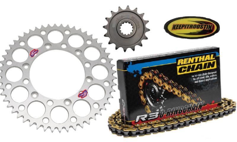 Renthal oring chain and silver sprocket 13 49 for kx 125 1992-2005 kx125