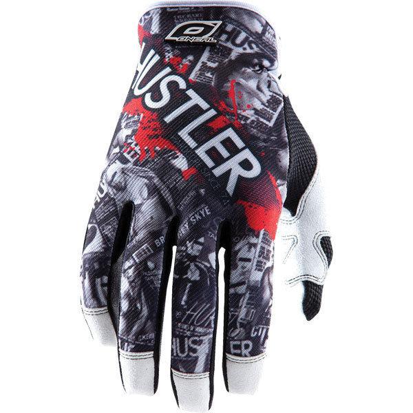 Black/white 9 o'neal racing jump hustler gloves