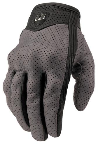 Icon pursuit gray perforated leather glove medium md