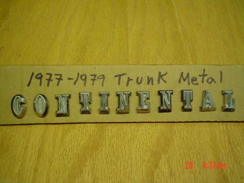 1979 lincoln continental rear trunk emblem s  nice 77-82 ? metal