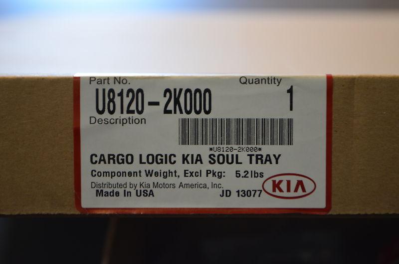 Oem 2010 - 2013 kia soul cargo logic tray liner mat w/ dividers u81202k000