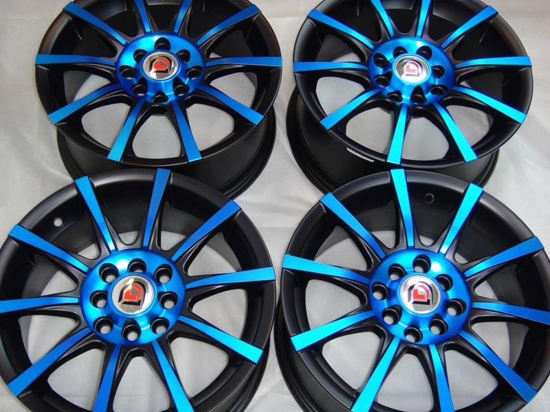 15 blue wheel rim cooper cobalt jetta cabrio stanza corolla lancer 4x100 4x114.3