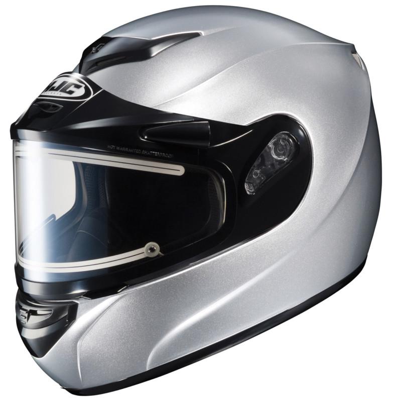 Hjc cs-r2 large silver electric snowmobile snow csr2 helmet new lg lrg large l