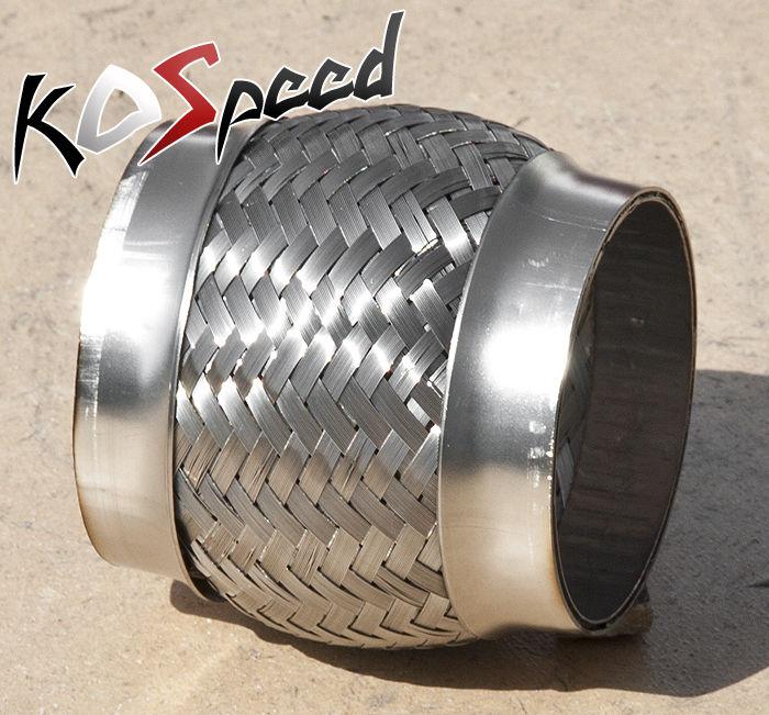 Universal 3.5" x 4.25" stainless steel braided flex pipe connector/joint adapter