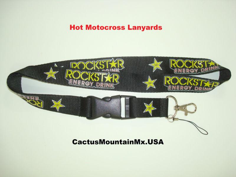 Brand new rockstar motocross lanyard with quick release mx dirt bike mc gear fp