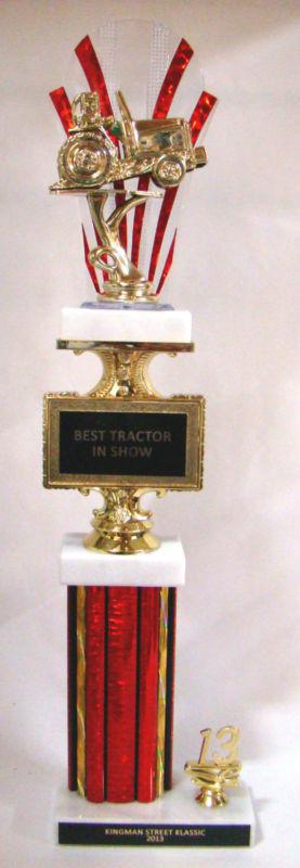 Farm tractor show trophy - free engraving - 20 inch tall trophy