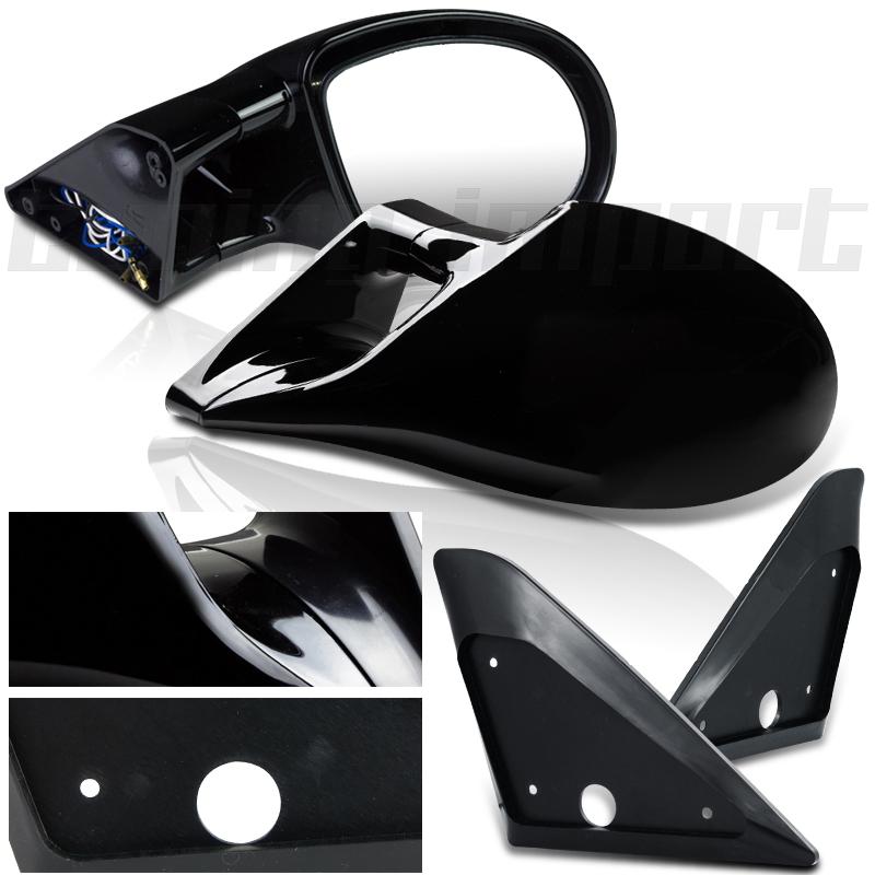 1993-1997 toyota corolla m3 style glossy black side view power adjust mirrors
