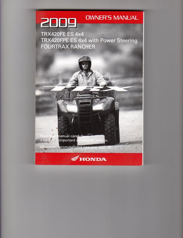 Honda fourtrax rancher trx420fe es 4x4 trx420fpe owners manual 2009