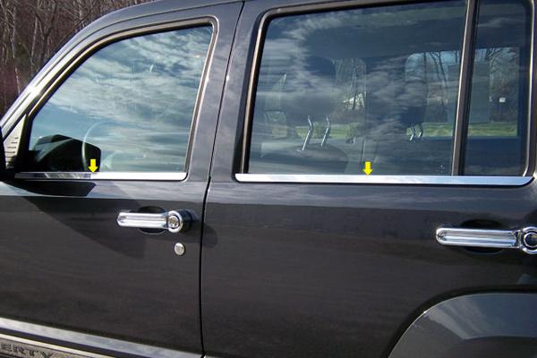 Saa ws48070 08-12 jeep liberty window sills ss truck suv chrome trim 3m tape