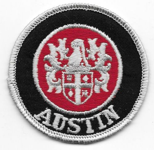 Austin auto racing patch 3 inches long size vintage iron on embroidered