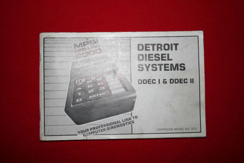 Nexiq pro-link ddec i-ii detroit diesel diagnostic cartridge 203 user manual
