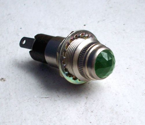Vintage green  cut lens dash gauge panel light hot rod rat old 5/8&#034; rare dialco