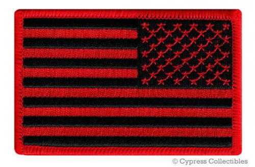 American flag iron-on biker patch usa embroidered us patriotic black red left