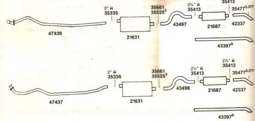 1973-74 pontiac bonneville,catalina,grandville dual exhaust, aluminized 400,455