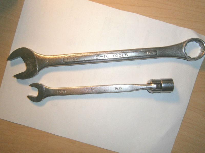 Lot of 2 sk tools wrenches   9/16", 7/8", 