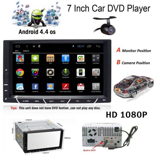 Android 4.4 2din 7&#034; stereo car dvd player gps navi radio 3g wifi in-dash tablet