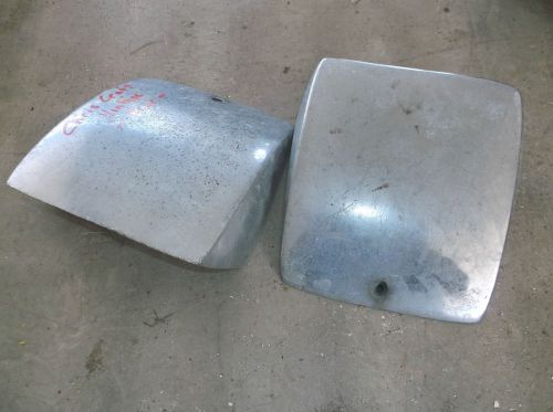 Pair of vintage chrome over bronze chris craft engine vents - air scoops