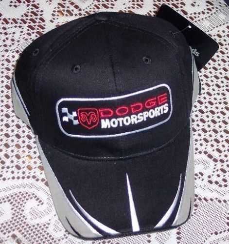 New black red silver dodge motorsports nascar racing embroidered hat/cap!