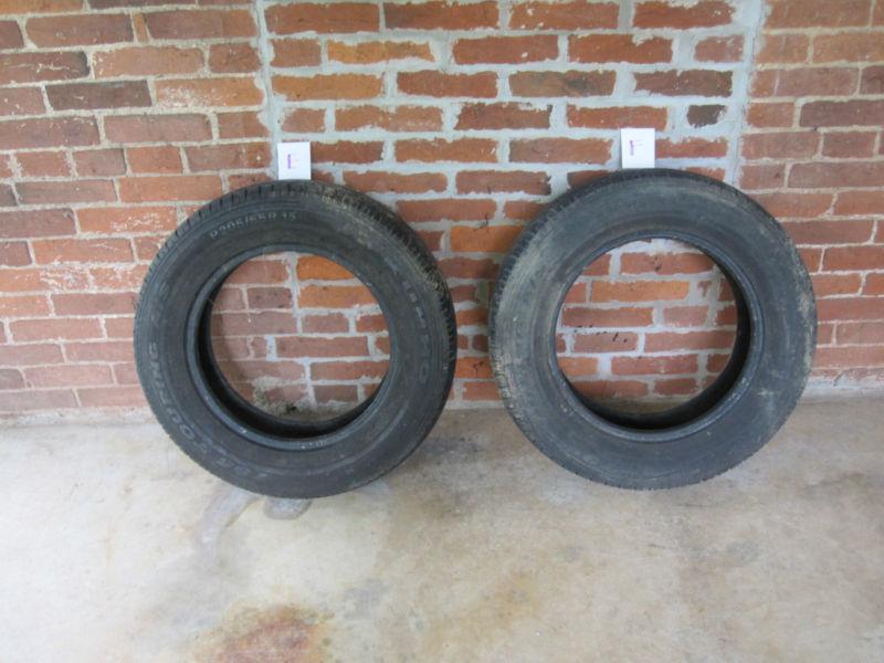 Pair (2) used p205/65r15 kumho radial tires 795 touring a/s all season 205 65 15