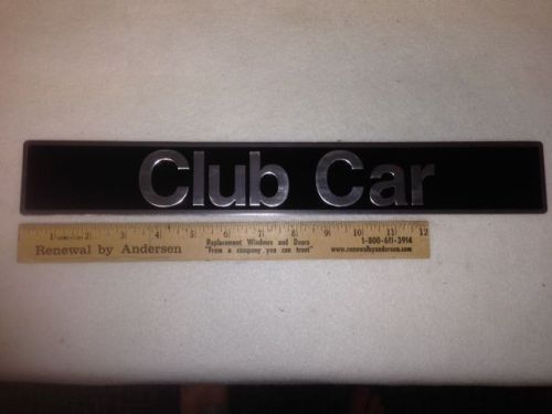 Club car precedent golf cart front cowl decal / sticker silver metal new !!!