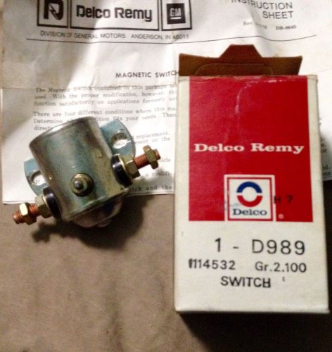Original delco remy starter switch #d989 chevy gmc intl jeep 50s 60s nos