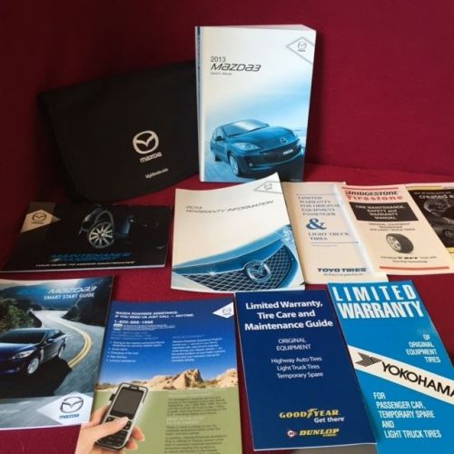 2013 mazda 3 owners manual with warranty guide and quick start guide and case