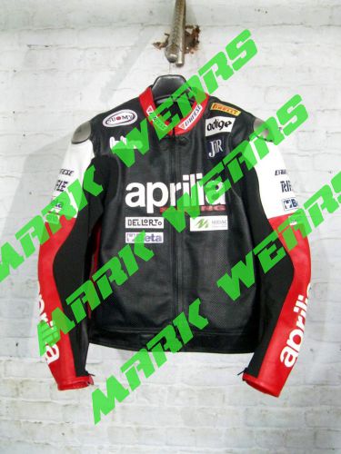 Aprilia motorbike/motorcycle leather racing jacket with all sizes s to 4xl
