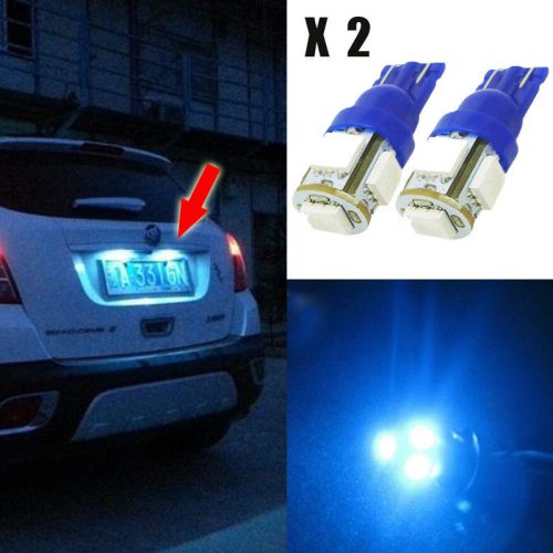 Aqua blue 5 led car license plate tag light bulb (1 pair) hs-w1