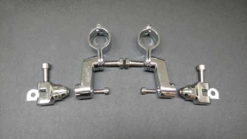 Chrome longhorn footpeg 1.5&#034;engine guard mounts magnum clamp for harley davidson