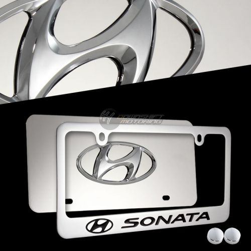 Hyundai sonata 3d mirror stainless steel license plate frame - 2pcs front &amp; back