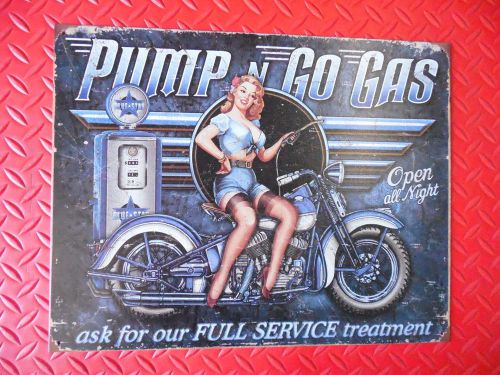 Pump n go gas ask for our full service treatment open all night sign new steel