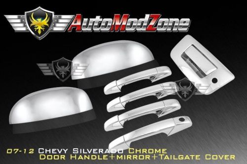 07-13 chevy silverado chrome 4 door + tailgate handle + mirror cover combo