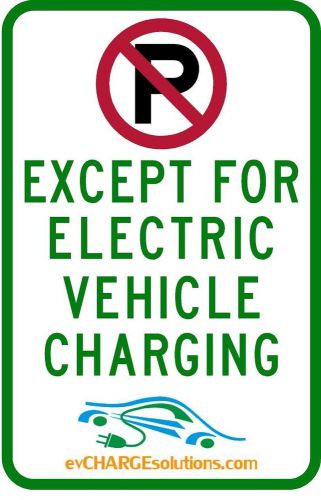 No parking except for electric vehicle charging sign for evse