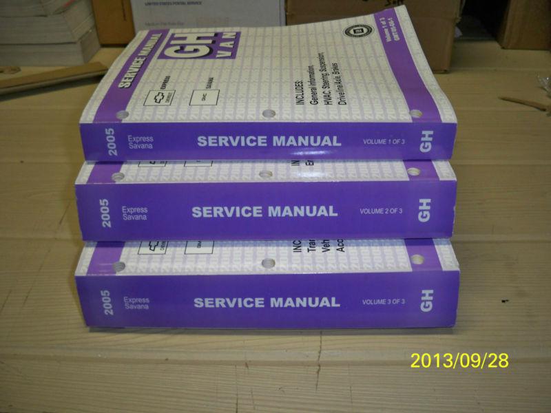 2005 chevy express / gmc savana g&h van service manual set gmt/05-g6-1, 2, 3 