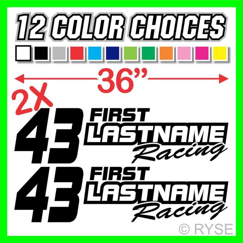 2- 36" custom name race trailer decal mx atv motocross go kart sx sprint car