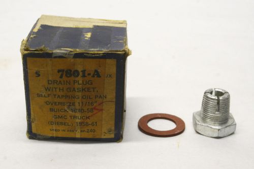 Nos replacement oil pan drain plug oversize 11/16&#034; 1940-58 buick 1958-61 gmc