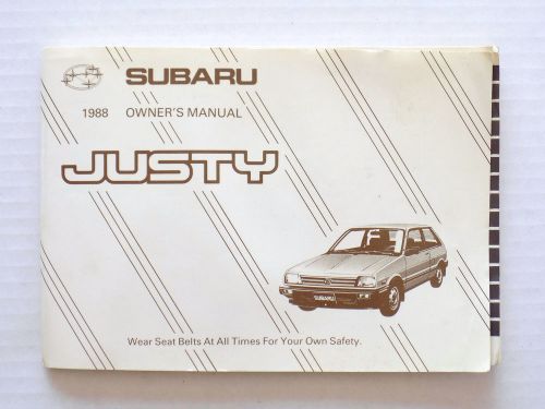 1988 subaru justy owners manual