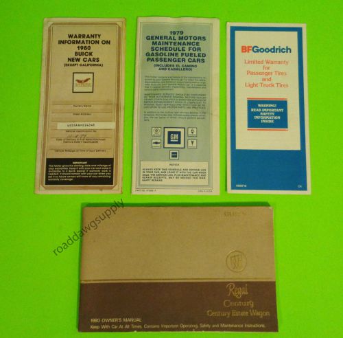 1980 buick regal century estate wagon owners manual owner&#039;s guide set