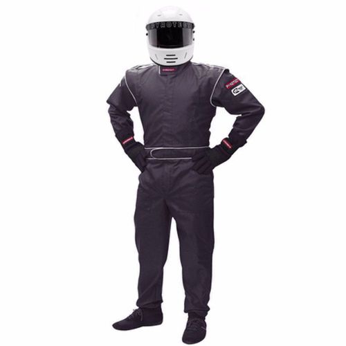 Pyrotect sfi-1 junior dx1 deluxe one piece racing suit - black, youth small