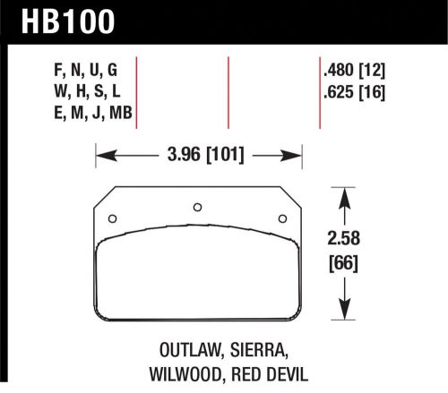 Hawk performance hb100n.480 disc brake pad