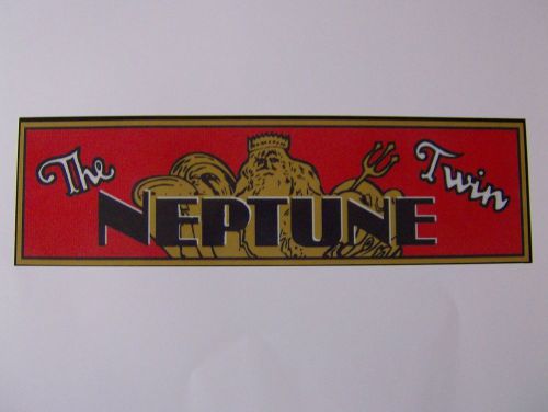 Neptune twin (red color) vintage antique outboard boat motor vinyl decal